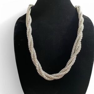 Stunning Silver Tone Rope Necklace